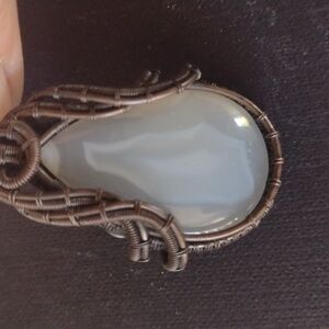 Elegant Blue Lace Agate Wire Pendant